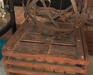 Primitive Wooden Egg Carrier