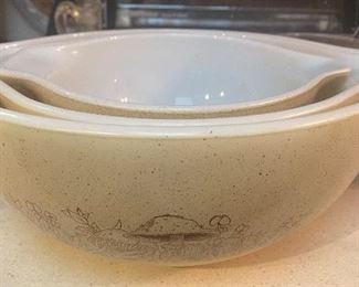 Pyrex Mushroom Stacking Bowls