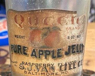 Early Paper Label Queen Apple Jelly Jar Baltimore, Md.