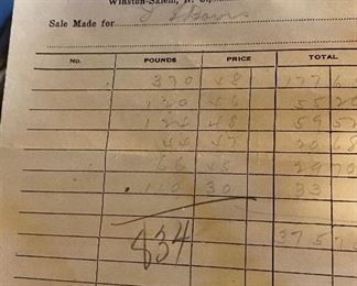 Old Tobacco Warehouse Receipts