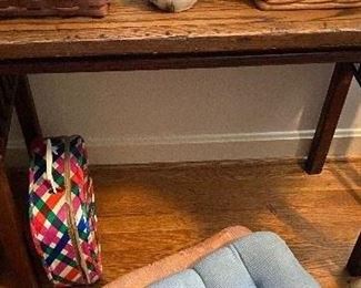 Early Primitive Oak Desk with Oak Chair