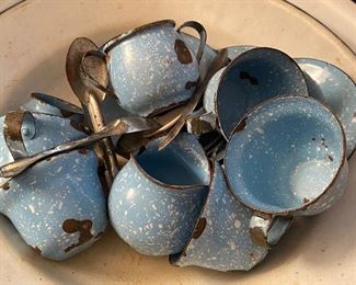 Child's Swirl Enamelware Tea Set