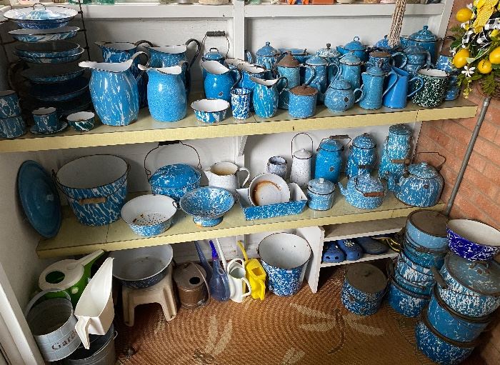 Some of the Enamelware Pieces Present in Estate