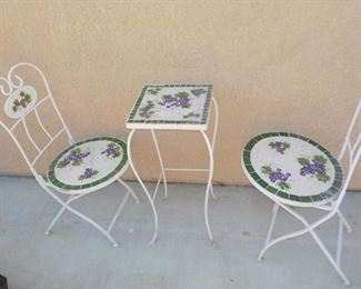 Iron w/Tile Accented Bistro Set