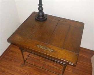 5 Piece Farmhouse Chic Living Room Table Set  (All have HINGED compartments and metal bases)     Coffee Table, Sofa Table and 3 End Tables...VERY NICE!