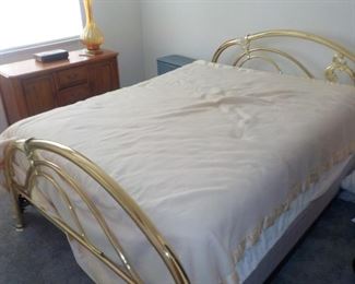 Queen Bed with Metal Headboard and Foot Board