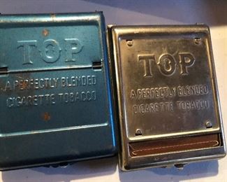large collection of tobacco tins