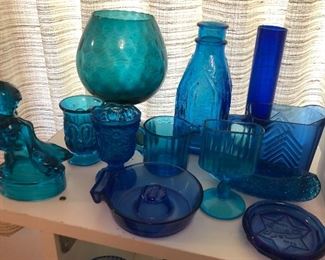 Blue glass collection