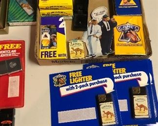 large collection of tobacco advertising and promo items many in original packaging