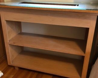 mid century room divider/bookcase/planter very unique has neon lights inside/around planter-not tested