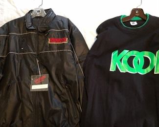 assortment of tobacco related clothing items most vintage in a variety of conditions from worn to new. 