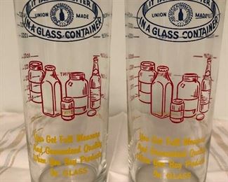 Union Made Glass Containers tumblers set of two