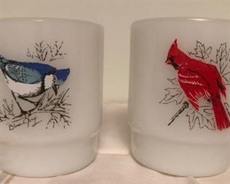 Fire King bird mugs set of two