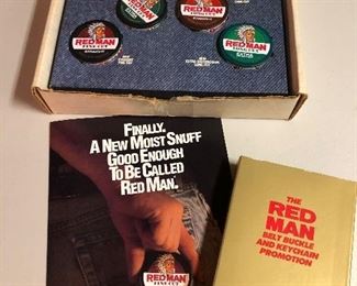 Huge selection of tobacco company promo items to include lighters, matches, belt buckles, money clips, clocks, scarves and more, multiples of many items. 