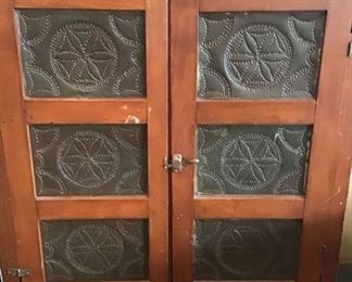 002 Antique 12 Tin Panel Pie Safe Ninas Favorite