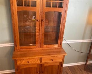 004 Handcrafted Amish Cherry Hutch