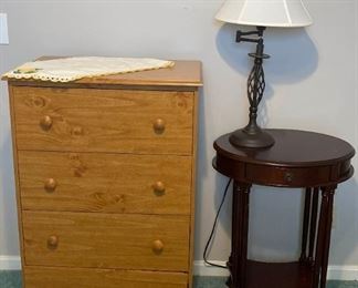 Chest Table and Lamp