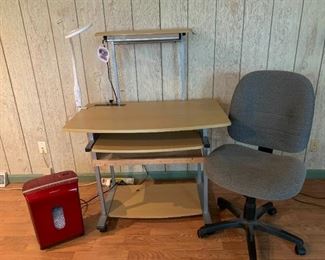 Computer Desk Paper Shredder and Desk Chair