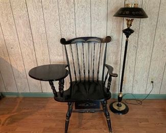 Hitchcock Style Chair and Floor Lamp