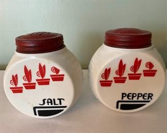 Retro Fire King Vitrock Salt And Pepper Shakers