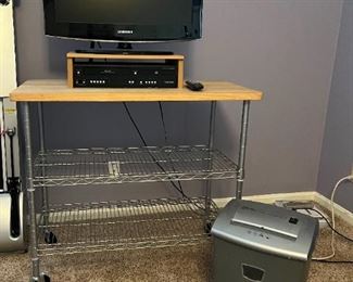 Samsung 25 Inch TV Plus Cart and VCR DVD Player