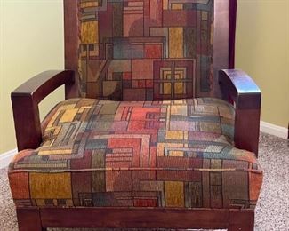 Thomasville Chair with Retro Inspired Fabric Jeans Favorite