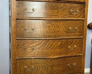 Tiger Oak Antique Chest
