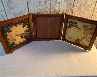 Victorian Oak Triple Mirror