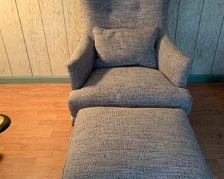 Wingback Chair and Ottoman