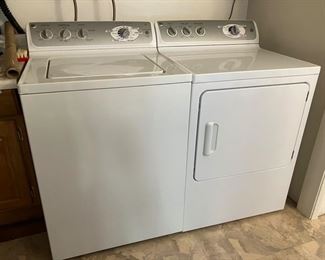 Matched GE washer and gas dryer with X-Large stainless steel tubs