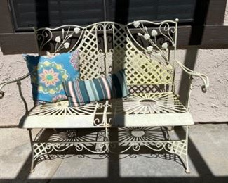 Vintage iron garden bench