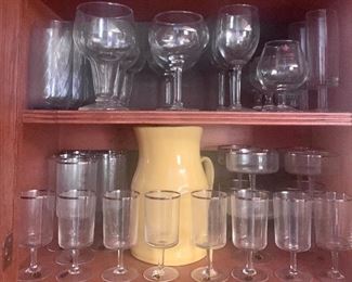 MCM Crystal Silver Rimmed Goblets, made in Germany 