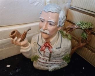 Vintage 1995 Limited Edition Fitz and Floyd Mark Twain Teapot
