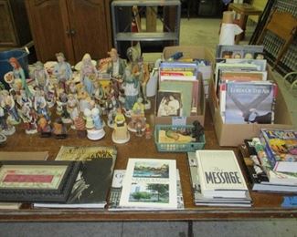 figurines and books
