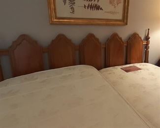 King Headboard.  2  twin mattress are separately priced,