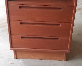 partial photo of Danish Headboard w attached  board.