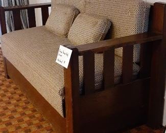 added photo: Mission Craftsman loveseat opens to sleep