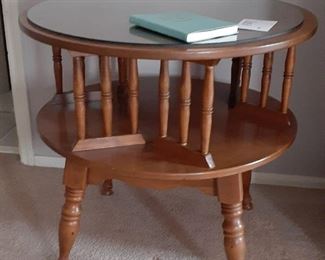 closeup of  Maple spinner library table