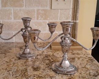Silver-plate candles sticks.  More silver-plate, Copper and a few pieces of peter will be available