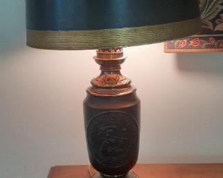 Pair black glass Vintage lamps