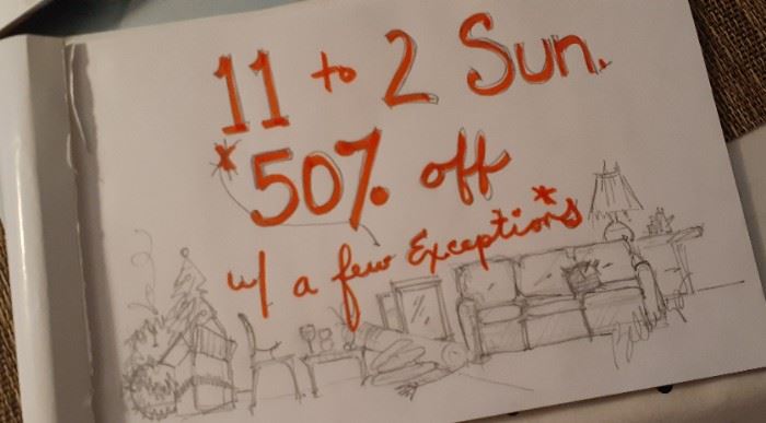 11 til 2  50% off Most / a few exceptions