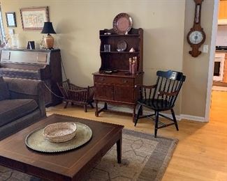 Living Room 
Syracuse chair, Small hutch, Stickley wool rug