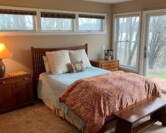 Primary Bedroom 
Stickley Mission Queen size bed & Stickley bench