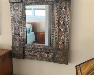 Primary Bedroom 
Tile & metal mirror, dog stone dish