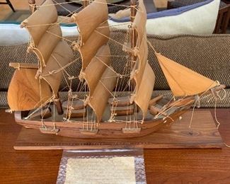 Living Room 
Wooden ship made by Warren Christian 