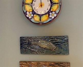 Kitchen 
Italy clock, Fish plaques by Margie Hughto