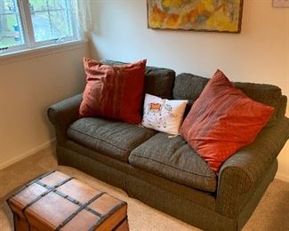 Bedroom Four 
Sleeper loveseat, wood trunk, Sylvia Settel painting 