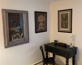 Bedroom Four 
Flip top desk w/ chair
First painting by Sylvia Settel 
Second
Third by Sylvia Settel 1/30  ‘81
