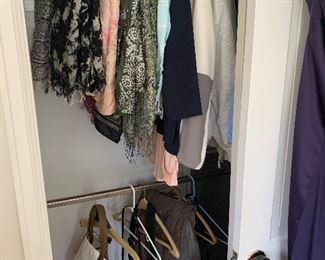 Bedroom One 
Silk scarves(some new), purses