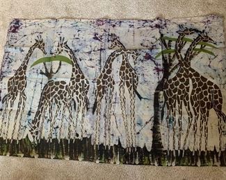 Upstairs Hallway 
Giraffe wall hanging Kenya 